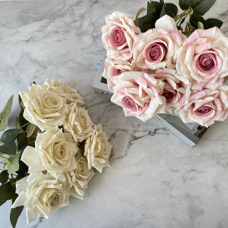 新しい41CM 7本の花びらを持つシルクスクリーンローズ造花 - Sustainable Living Guide のレビューと価格